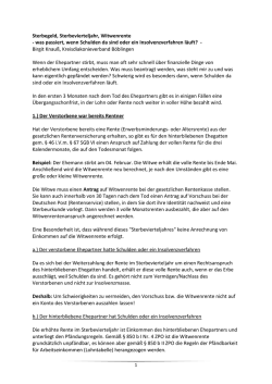Hinterbliebenenrente &ndash; Beitrag zum