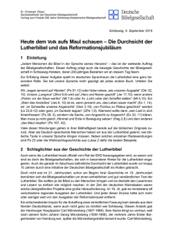 Heute dem Volk aufs Maul schauen – Die Durchsicht der