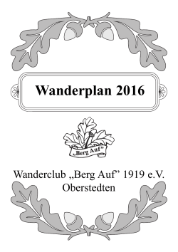 Wanderplan 2016