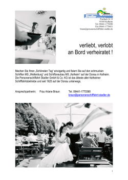 Heiraten an Bord - Personenschiffahrt Stadler