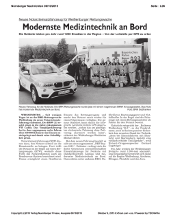 Sensationel Modernste Medizintechnik an Bord