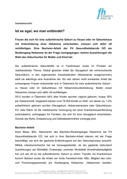 Ist es egal, wo man entbindet?