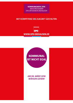 KOMMUNAL IST NICHT EGAL - SPD Ortsverein Erzhausen
