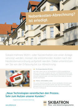 Nebenkosten-Abrechnung? Ist erledigt.