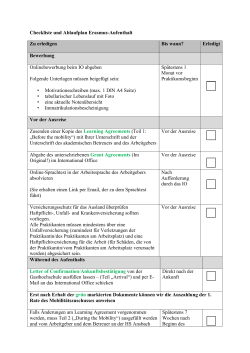 Checkliste und Ablaufplan Erasmus