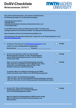 DoSV-Checkliste - RWTH Aachen University