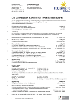 Die wichtigsten Schritte f&uuml;r Ihren Messeauftritt