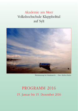 PROGRAMM 2016 - Akademie am Meer