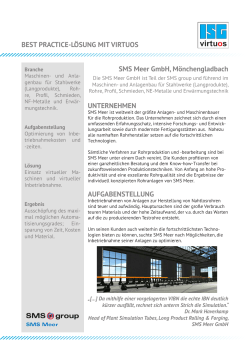 SMS Meer GmbH, Mönchengladbach UNTERNEHMEN