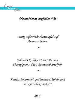 Diesen Monat empfehlen Wir Feurig