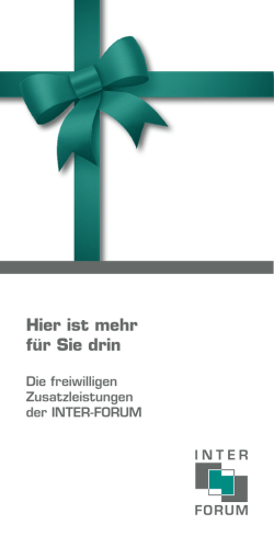 Hier ist mehr f&uuml;r Sie drin. Die freiwilligen Zusatzleistungen der