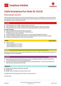 InfoDok 4411: CallYa Smartphone Fun Tarife 10, 15