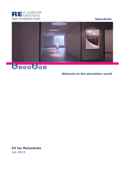 Fit for ReluxSuite - RELUX - Lichttechnik - Lichtplanung