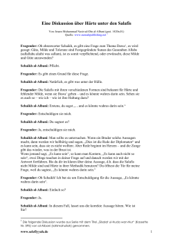 Eine Diskussion &uuml;ber H&auml;rte unter den Salafis