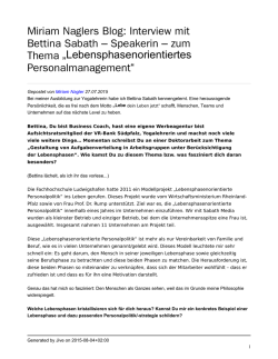 Interview mit Bettina Sabath &ndash; Speakerin &ndash; zum Thema