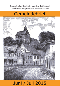 Juni / Juli 2015 Gemeindebrief - Kirchenkreis Eisleben