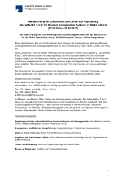 Handreichung f&uuml;r Lehrerinnen und Lehrer