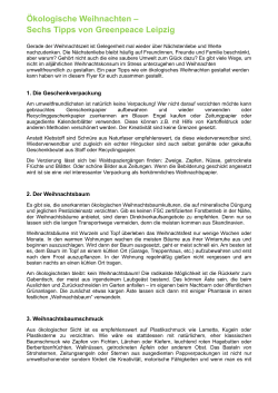 Ökologische Weihnachten – Sechs Tipps von Greenpeace Leipzig