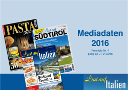 Lust auf Italien - Mediadaten 2016