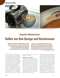 Kaffee von Don George und Hochstrasser