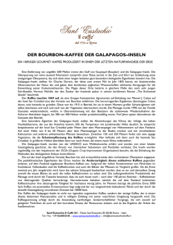DER BOURBON–KAFFEE DER GALAPAGOS–INSELN