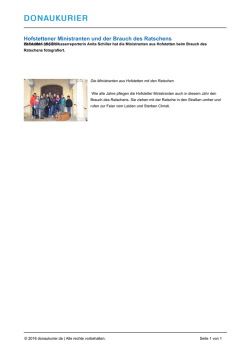 Hofstettener Ministranten und der Brauch des Ratschens