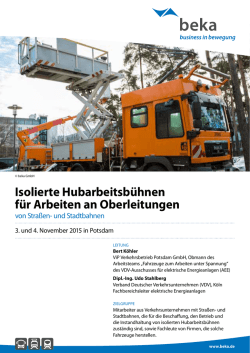 Isolierte Hubarbeitsb&uuml;hnen f&uuml;r Arbeiten an Oberleitungen