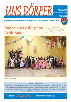 Wieder tolle Faschingsfeier für die Kinder - Amt Trave-Land