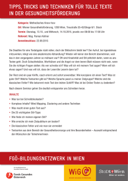 fG&ouml;-bildunGsneTzwerk in wien Tipps, Tricks und Techniken f&uuml;r Tolle