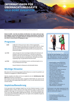 InformatIonen f&uuml;r &uuml;BernaCHtUnGSG&Auml;Ste IGlU