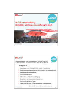 Auftaktveranstaltung DIALOG: Wohnraumschaffung O-Dorf