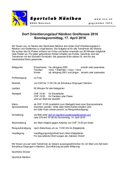 Dorf Orientierungslauf N&auml;nikon Greifensee 2016 Sonntagvormittag