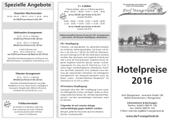 Hotelpreise 2016 - Dorf Wangerland