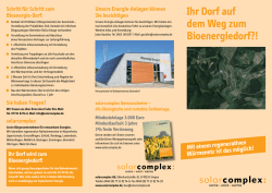 Ihr Dorf auf dem Weg zum Bioenergiedorf?!