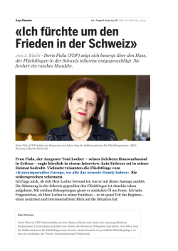 Ich f&uuml;rchte um den Frieden in der Schweiz