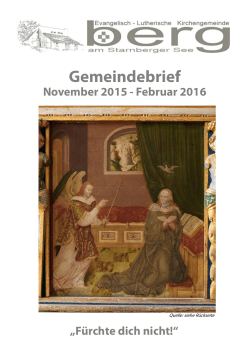 Gemeindebrief November 2015 bis Februar 2016