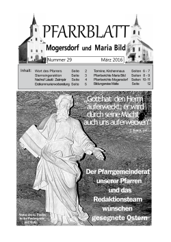 Pfarrblatt März 2016 - Wallfahrtskirche Maria Bild