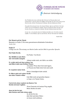 Ein Mensch auf der Flucht Bausteine zu Psalm 23 f&uuml;r einen