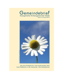 Neuer Gemeindebrief - Evangelische Kirchengemeinde Oelde