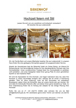Hochzeit feiern mit Stil 2016