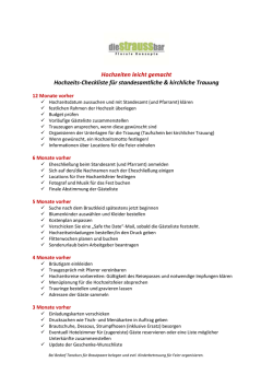 Hochzeiten leicht gemacht Hochzeits-Checkliste für standesamtliche