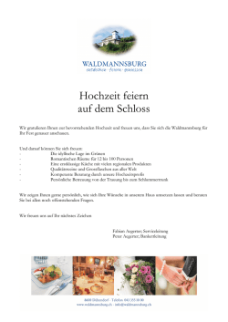 Hochzeit feiern auf dem Schloss