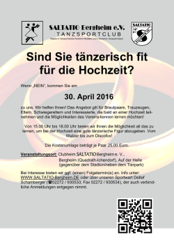 Sind Sie t&auml;nzerisch fit f&uuml;r die Hochzeit?