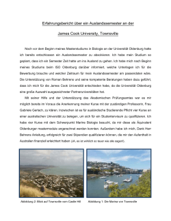 Erfahrungsbericht über ein Auslandssemester an der James Cook