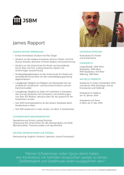 James Rapport - Johann Sebastian Bach Musikschule