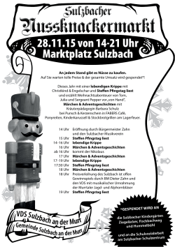 28.11.15 von 14-21 Uhr Marktplatz Sulzbach