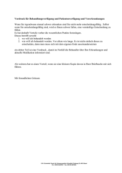 Vordruck f&uuml;r Behandlungsverf&uuml;gung und Patientenverf&uuml;gung und