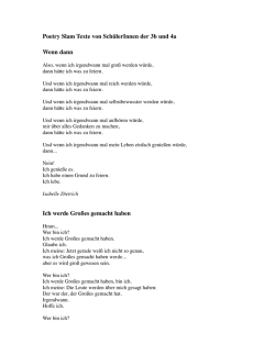 Poetry Slam Texte von SchülerInnen der 3b und