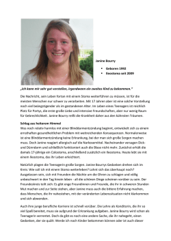 Janine Bourry Geboren 1992 Ileostoma seit 2009 &bdquo;Ich kann mir sehr