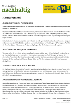 Haarf&auml;rbemittel - Wir leben nachhaltig